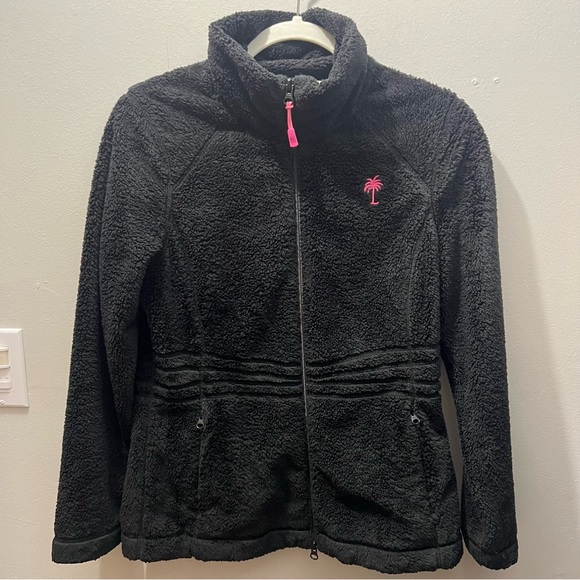 Lilly Pulitzer Black Fuzzy Jacket - Picture 1 of 5